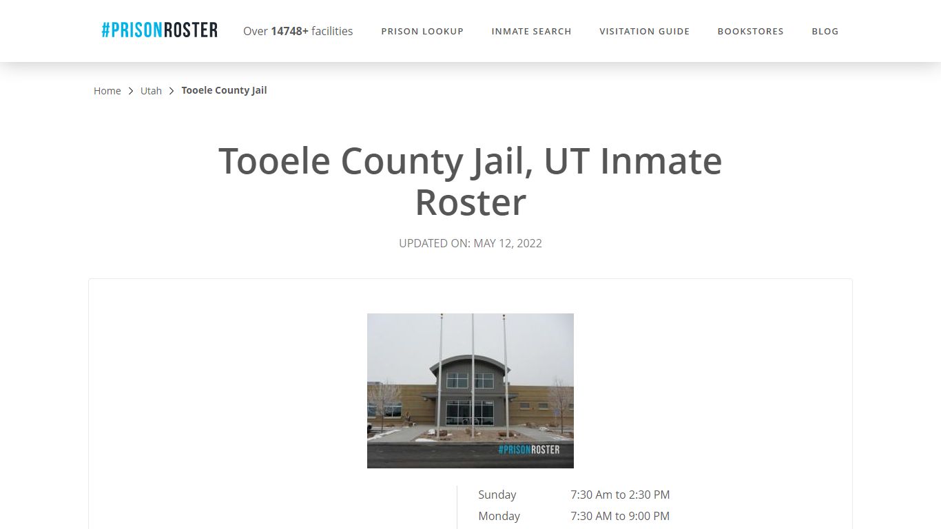 Tooele County Jail, UT Inmate Roster