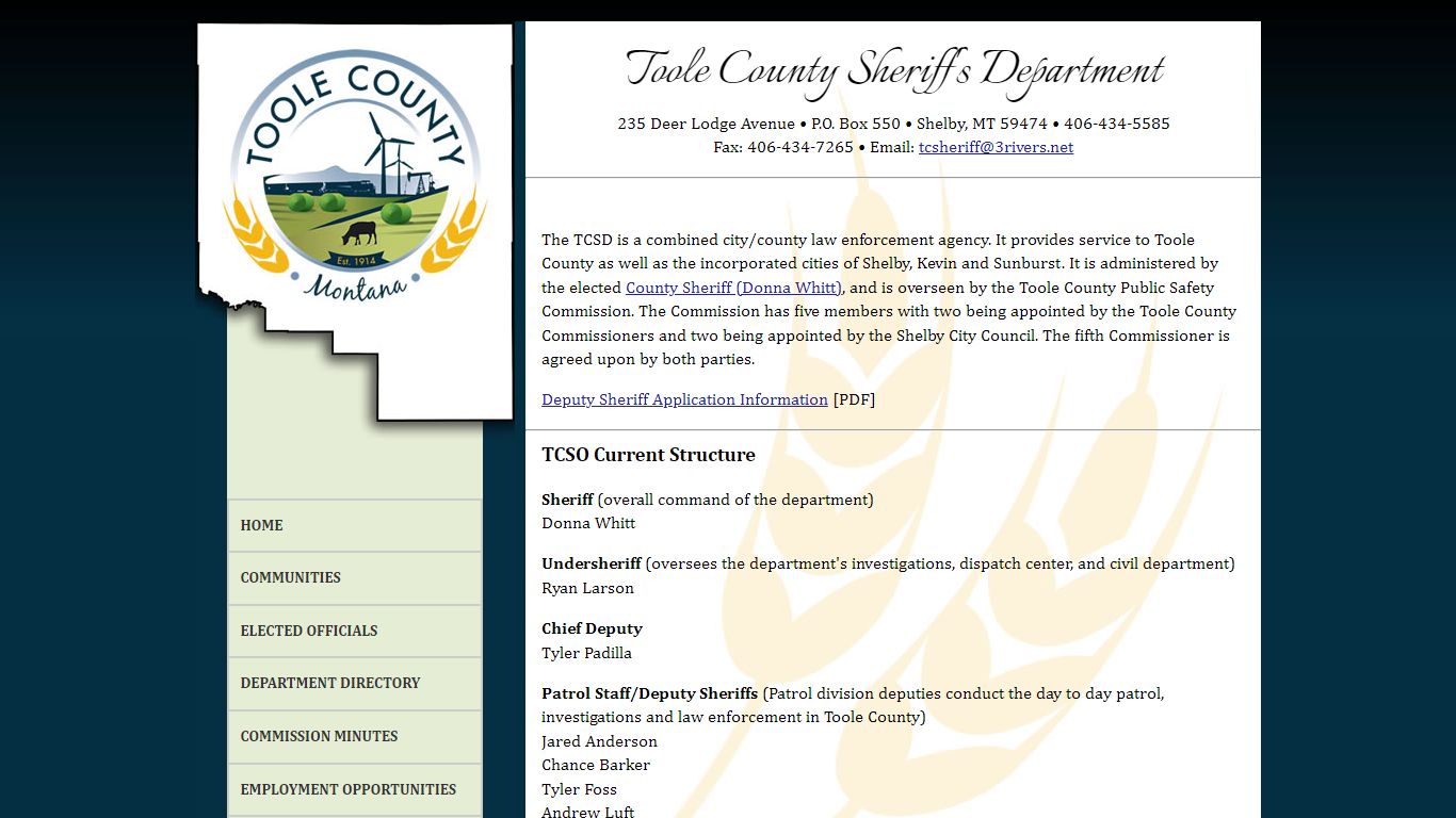 Toole County Sheriff's Department